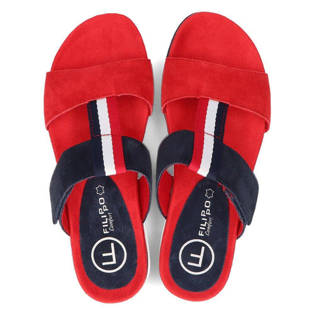 Leather flip-flops Filippo DK2170/21 RD NV