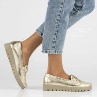 Skórzane mokasyny Filippo DP3334/24 GO złote