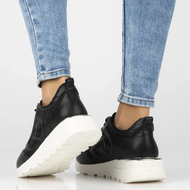 Leather sneakers Filippo DP6849/25 BK black