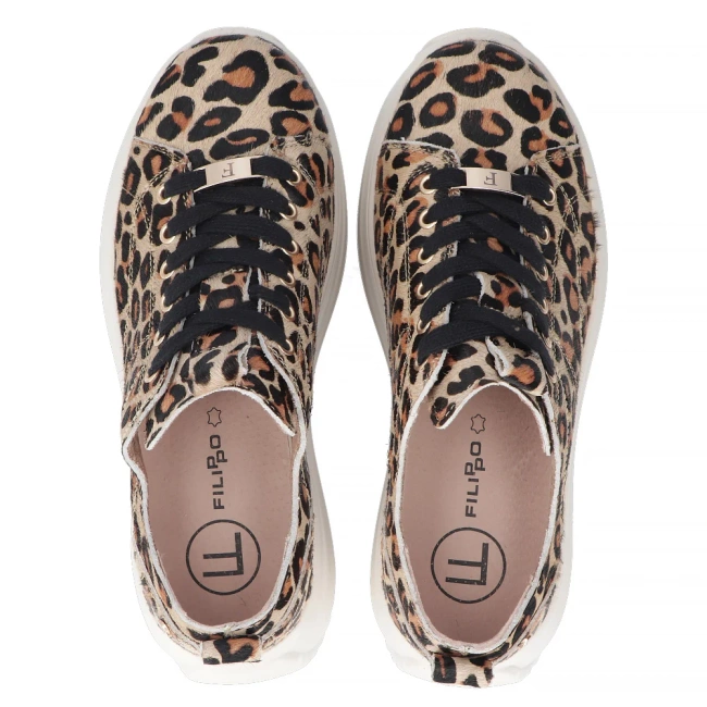 Leather sneakers Filippo DP6795/25 LEO leopard