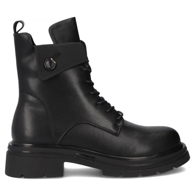 Skórzane botki na obcasie Filippo DBT7230/25 BK czarne