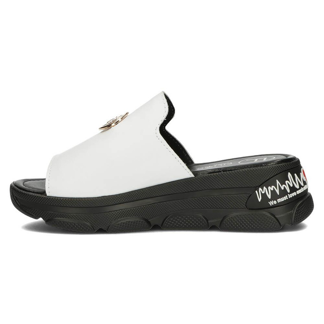 Skórzane klapki Filippo DK3872/22 WH białe