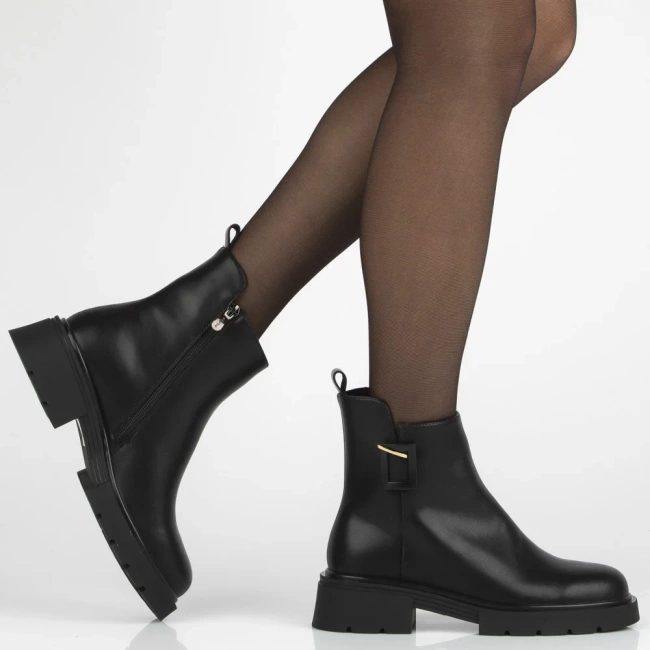 Leather ankle boots Filippo DBT7185/25 BK black