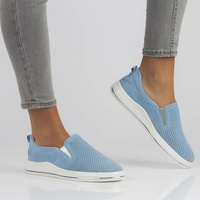 Skórzane półbuty Filippo DP3622/22 BL niebieskie