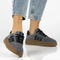 Skórzane sneakersy Filippo DP7114/25 BL niebieskie