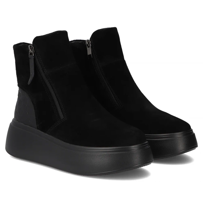 Leather ankle boots DBT7300/25 BK black