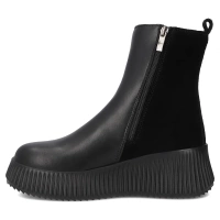 Skórzane botki na platformie Filippo DBT7268/25 BK czarne