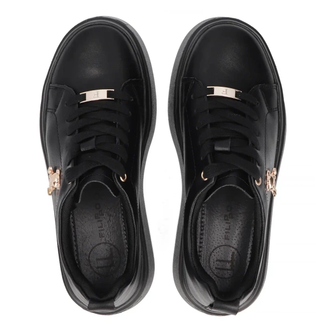 Leather sneakers Filippo DP6246/25 BK black