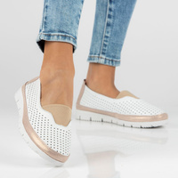 Skórzane półbuty Filippo DP4588/23 WH GO białe