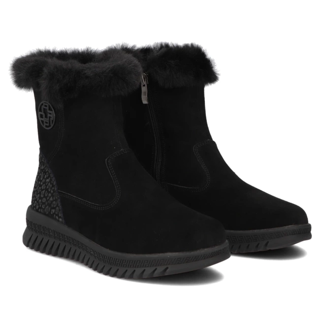 Skórzane botki Filippo DBT7271/25 BK czarne