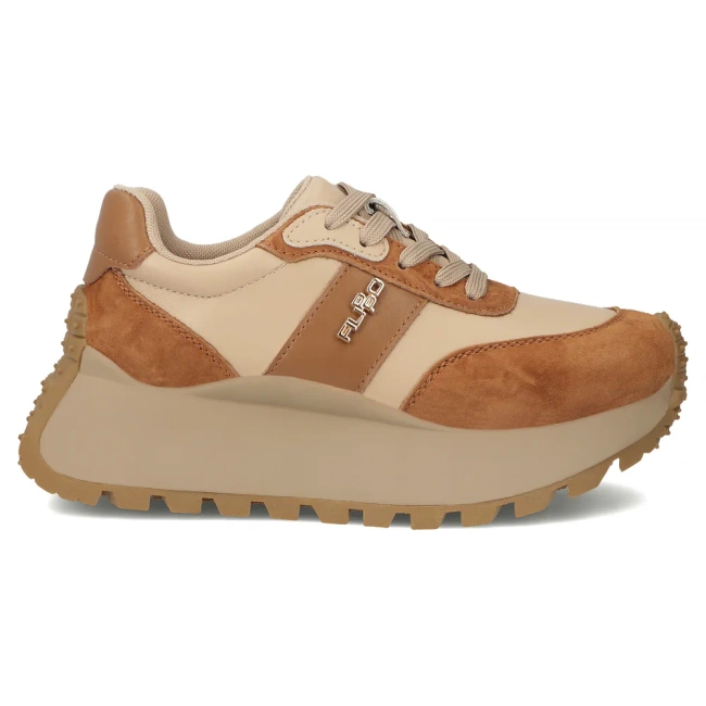 Leather sneakers Filippo DP6785/25 BR BE brown