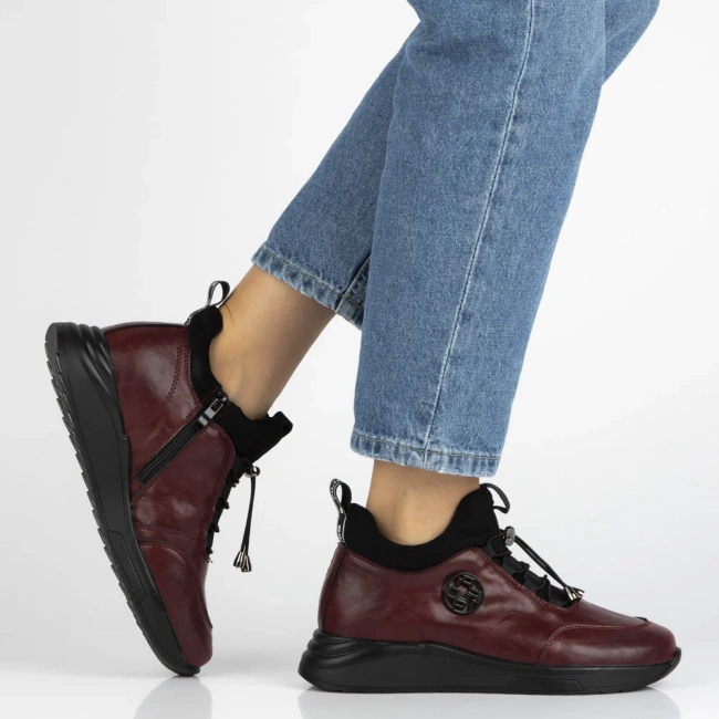 Leather ankle boots DBT7168/25 BG maroon