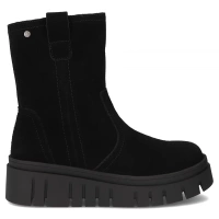 Skórzane botki na platformie Filippo DBT7262/25 BK czarne