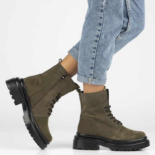Leather boots Filippo DBT4207/22 GE green