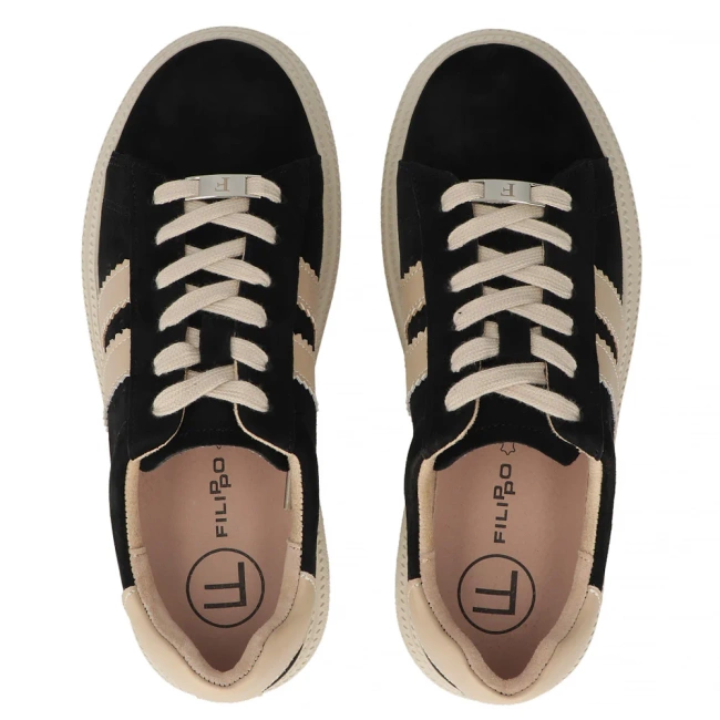 Leather sneakers Filippo DP7499/26 BK black