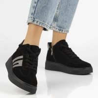 Leather sneakers Filippo DP7425/25 BK black