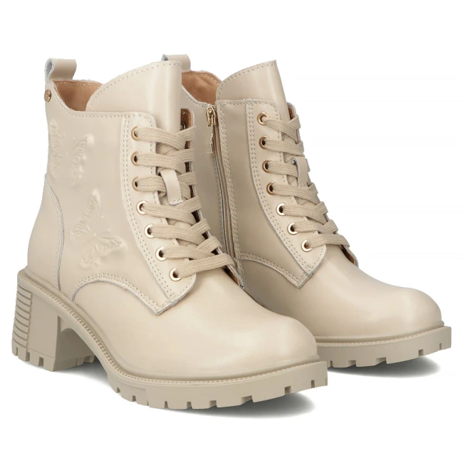 Leather ankle boots Filippo DBT7133/25 BE beige