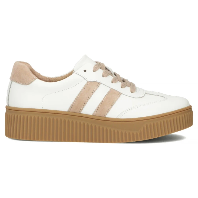 Skórzane sneakersy Filippo DP6776/25 WH BE biało beżowe