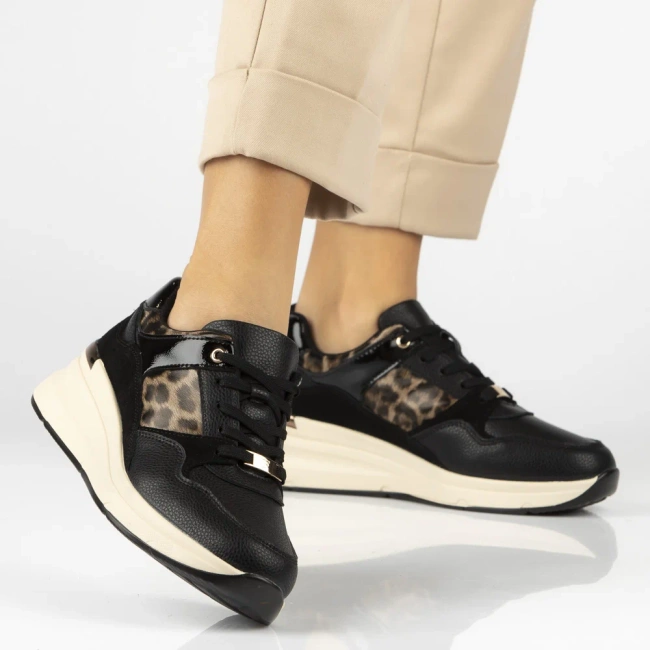 Leather sneakers Filippo DP7104/25 BK black