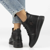 Skórzane botki Filippo DBT4215/25 BK BK czarne