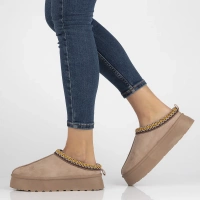 Fur slippers Filippo DK6662/24 BE beige