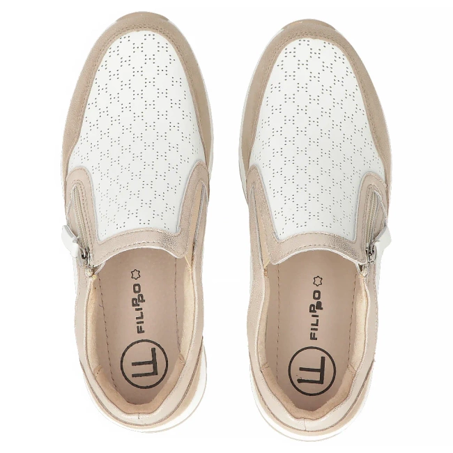 Leather shoes Filippo DP6777/25 WH BE white beige