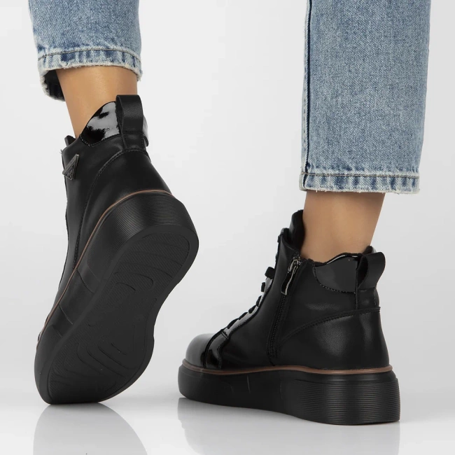 Leather ankle boots DBT6453/25 BK black