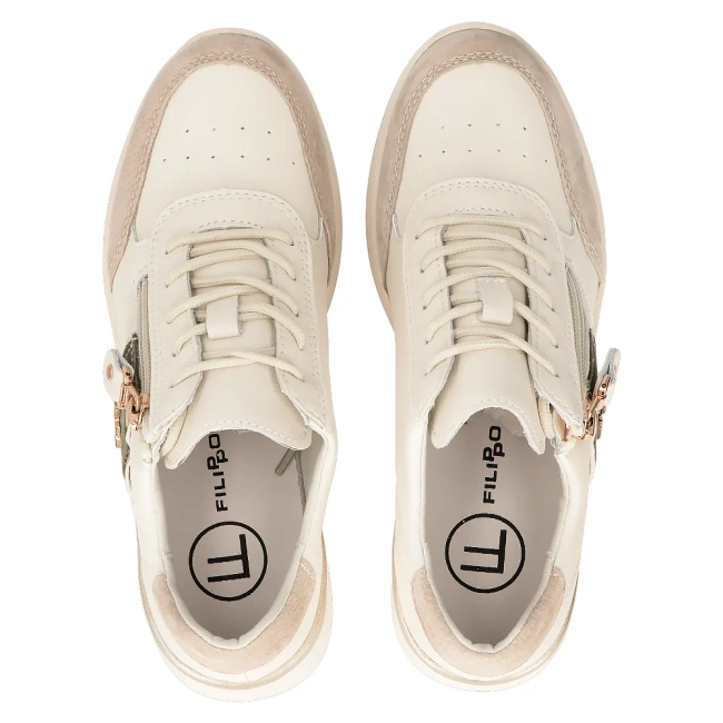 Leather sneakers Filippo DP6083/24 BE GE beige