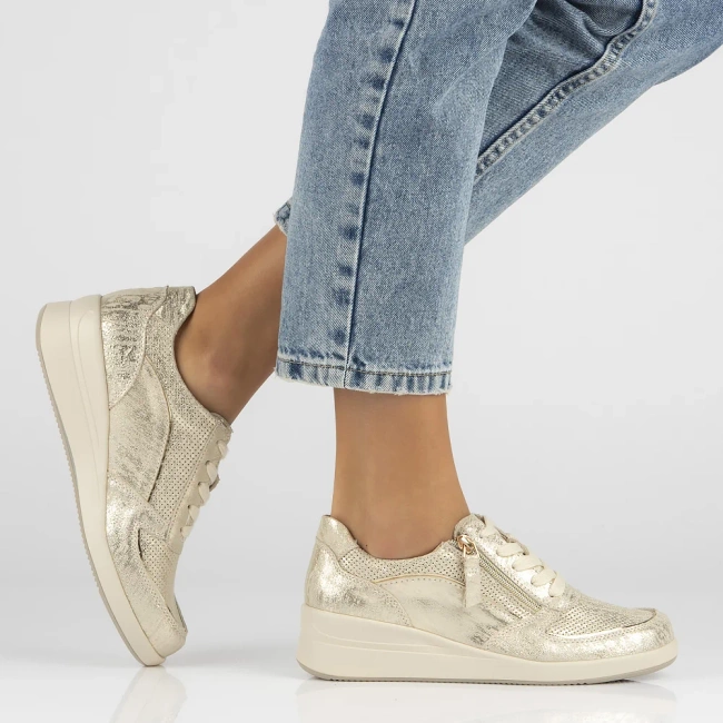 Leather sneakers Filippo DP6209/24 GO gold