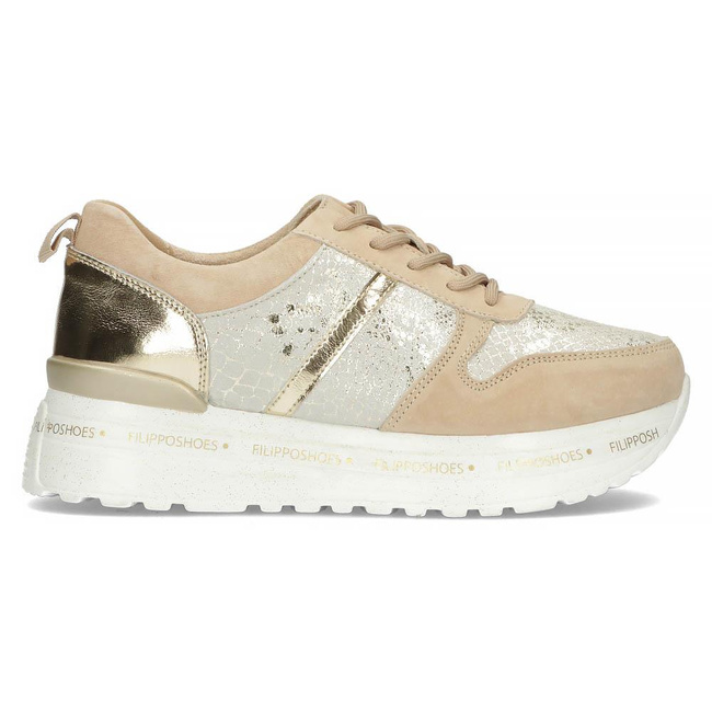 Leather sneakers Filippo DP3691/22 BE GO beige