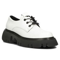 Skórzane półbuty Filippo DP3909/22 WH białe