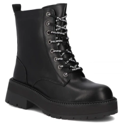 Skórzane botki Filippo DBT7255/25 BK czarne