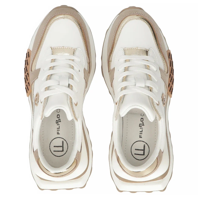 Leather sneakers Filippo DP6733/25 WH BE white beige