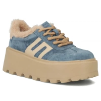 Skórzane sneakersy Filippo DP7110/25 BL niebieskie