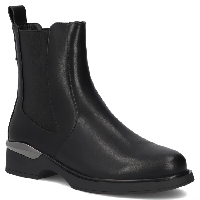 Skórzane botki Filippo DBT7196/25 BK czarne