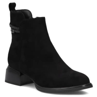 Skórzane botki na obcasie Filippo DBT7444/25 BK czarne