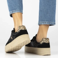 Skórzane sneakersy Filippo DP7102/25 BK czarne