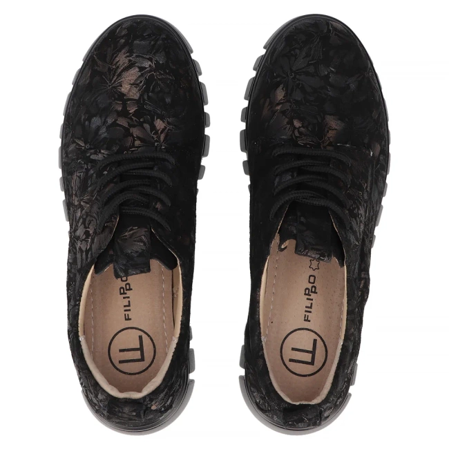 Skórzane sneakersy Filippo DP6846/25 BK FL czarne