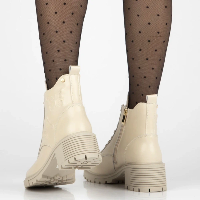 Leather ankle boots Filippo DBT7133/25 BE beige