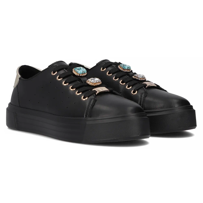 Skórzane sneakersy Filippo DP6854/25 BK czarne