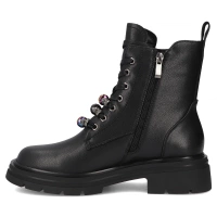 Skórzane botki Filippo DBT7347/25 BK czarne