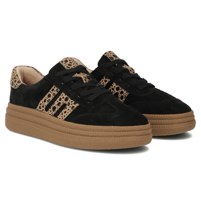 Leather sneakers Filippo DP7114/25 BK LEO black