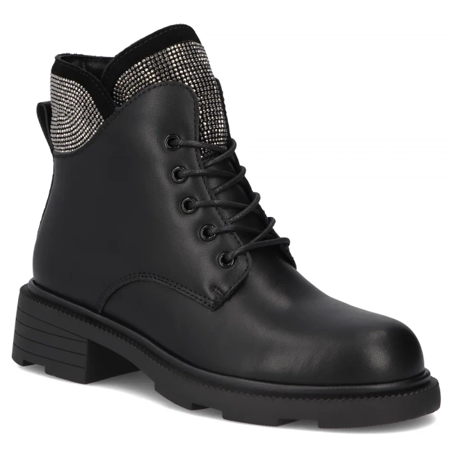 Skórzane botki Filippo DBT7296/25 BK czarne