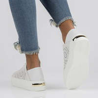 Leather shoes FILIPPO DP3529/22 WH białe