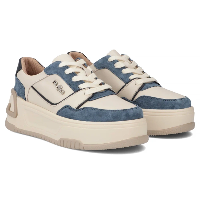 Leather shoes Filippo DP7116/25 BL BE blue and beige