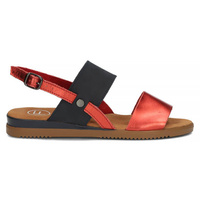 Leather sandals Filippo DS3601/22 RD NV red and navy