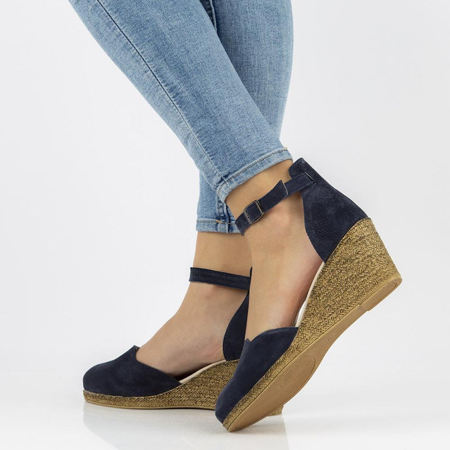 Leather sandals Filippo DS1394/21 NV navy blue