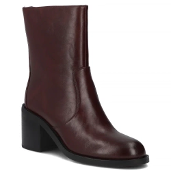 Skórzane botki na obcasie Filippo DBT7355/25 BK czarne