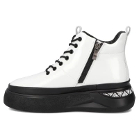 Skórzane botki na platformie Filippo DBT7276/25 WH  białe