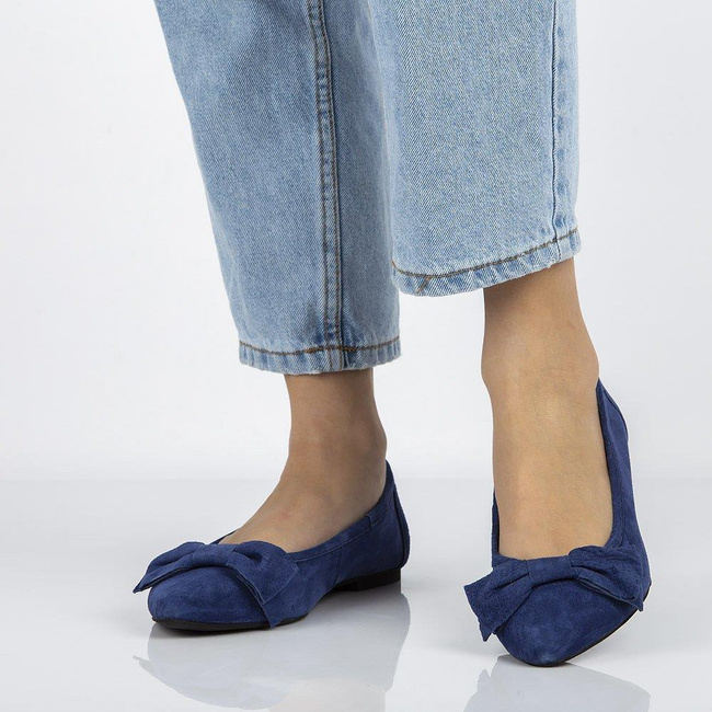 Leather ballerinas Filippo DP1329/20 NV navy blue